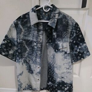 Louis Vuitton Blue and White Patterned Shirt